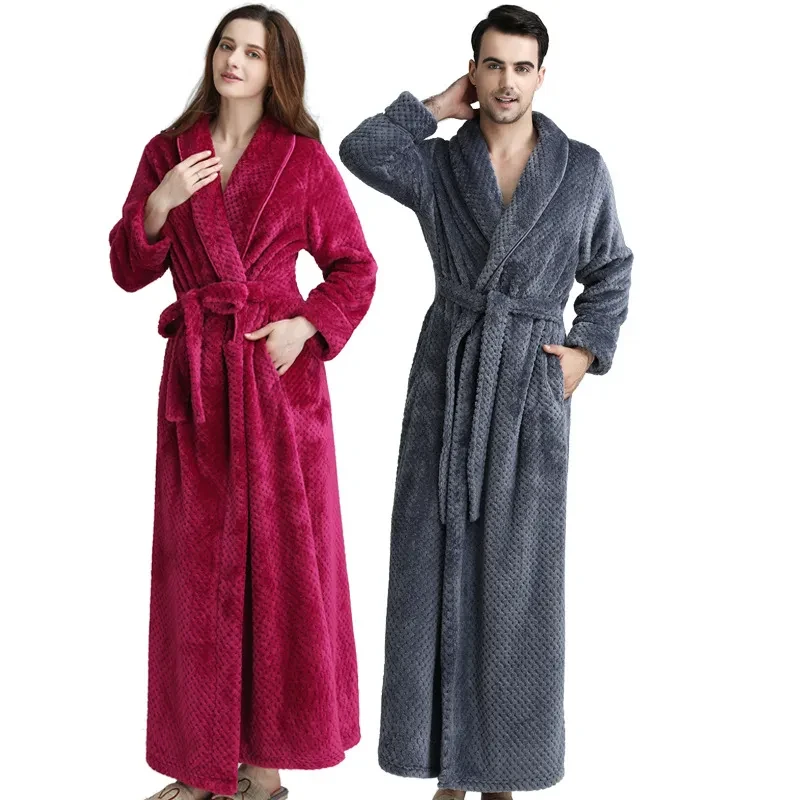 Thick waist velvet bathrobe