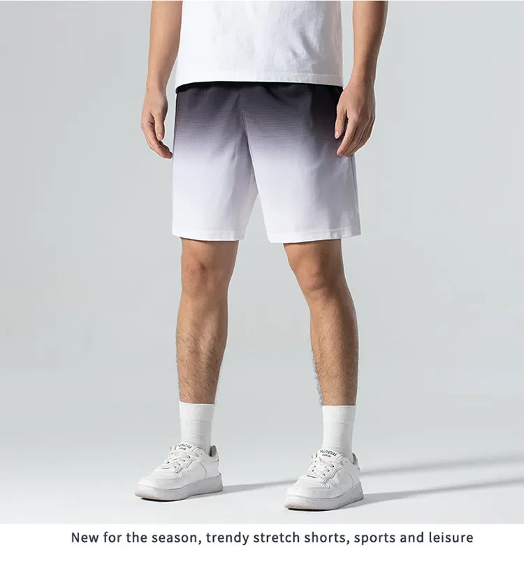 Summer Thin Ice Silk Shorts Men's Gradient Sports Beach Pants