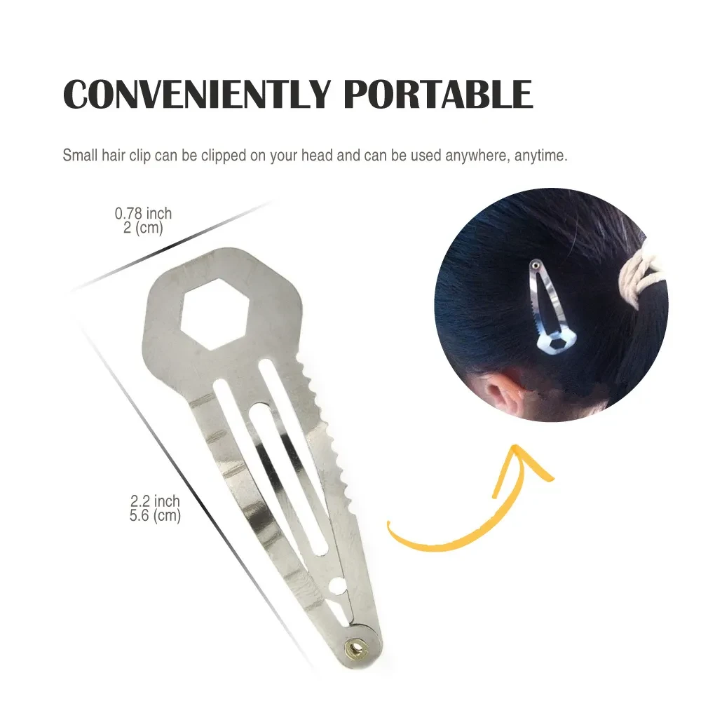 Stainless Steel Solid Color Multifunctional EDC Barrettes