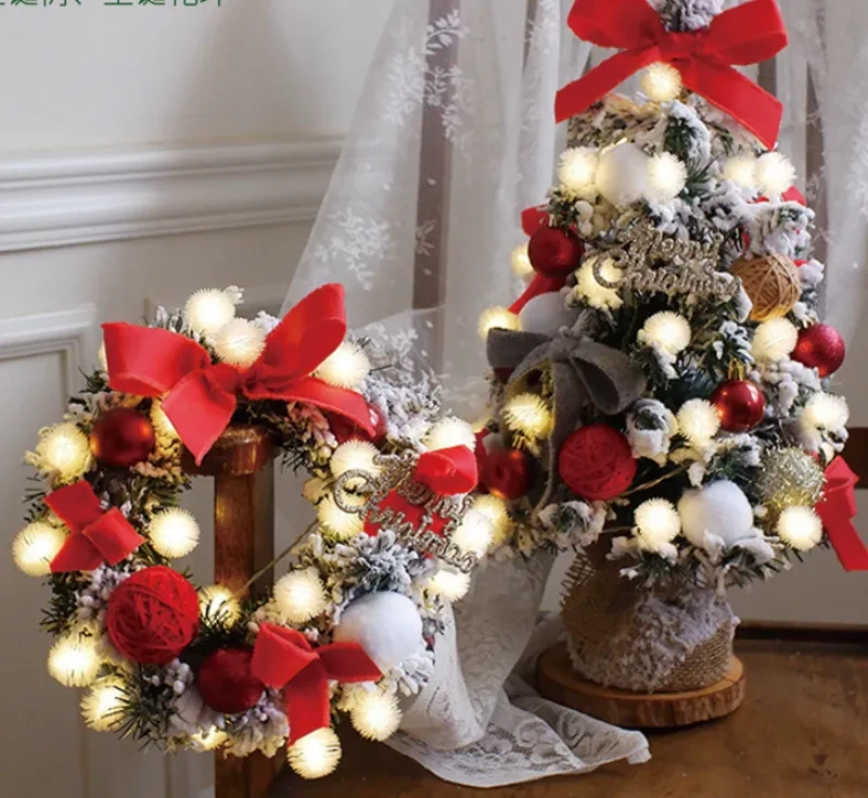 Multicolor Christmas Pendant LED Light String Wreath Package Decoration