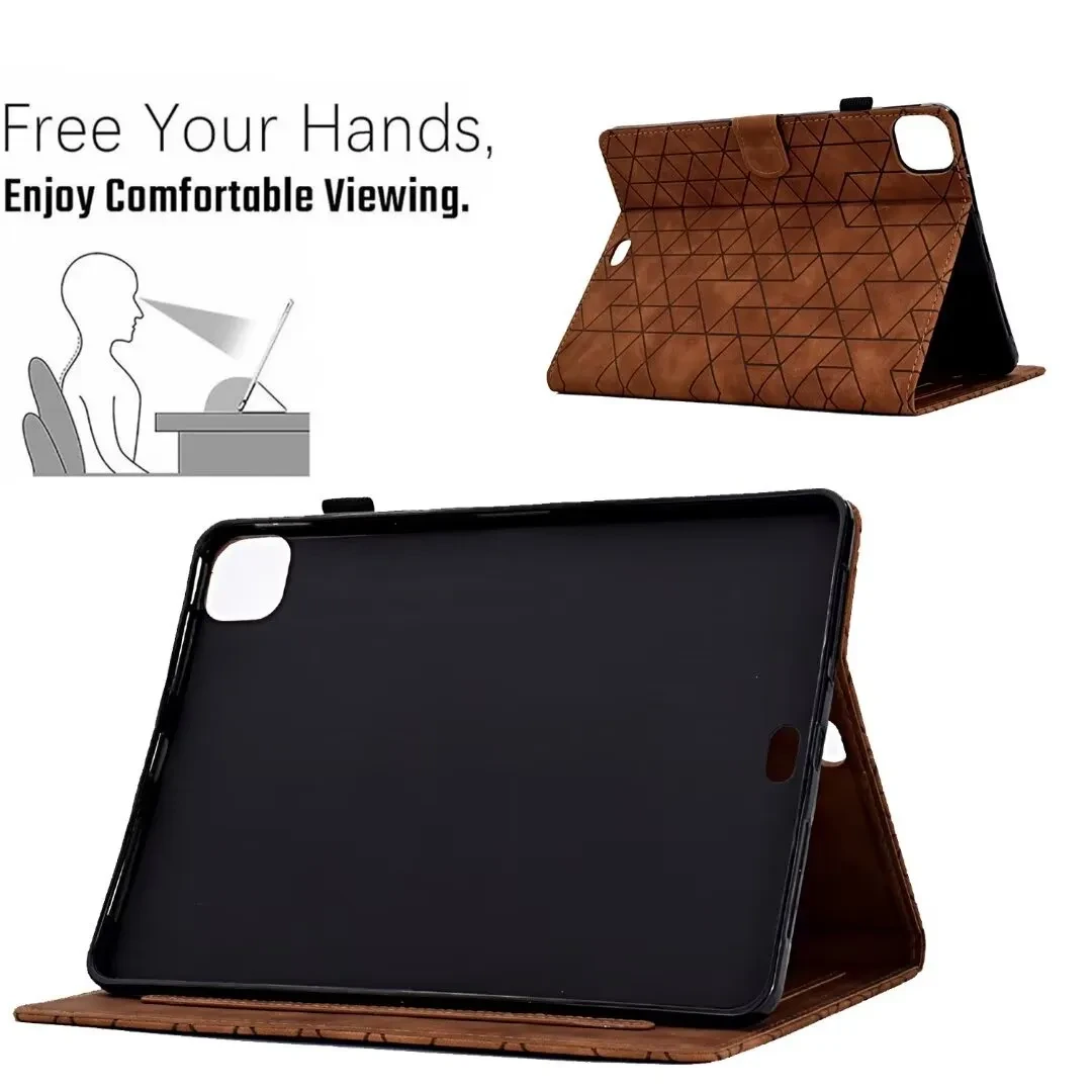 Tablet Leather Case Diamond Frosted Card Holder Drop-resistant