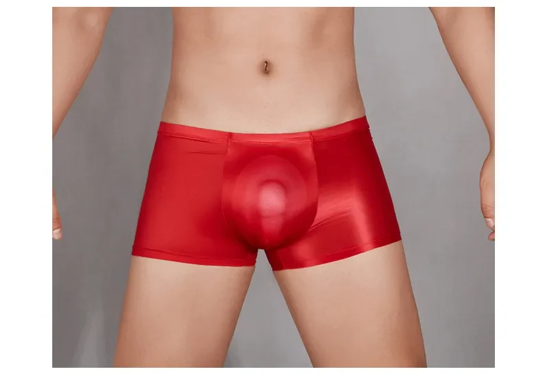 Oil Glossy U Convex Ultra-thin Transparent Men's Comfortable Stretch Shorts