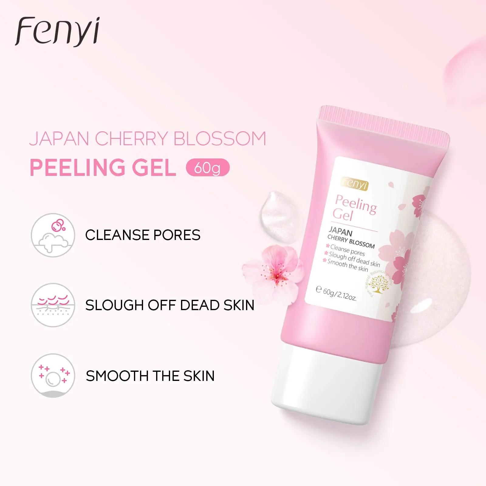 Cherry Blossom Exfoliating Gel - Moisturizing, Tender, and Cleansing Skin Care for Face and Body