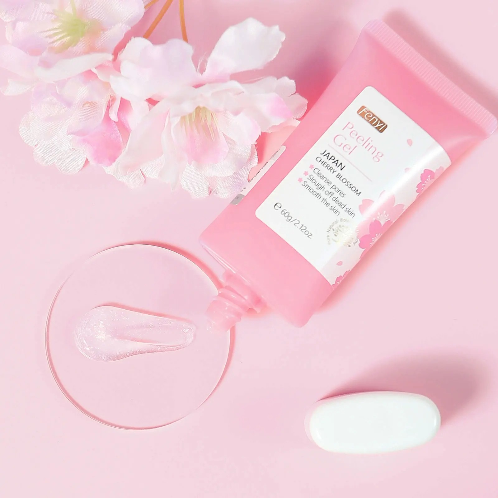 Cherry Blossom Exfoliating Gel - Moisturizing, Tender, and Cleansing Skin Care for Face and Body