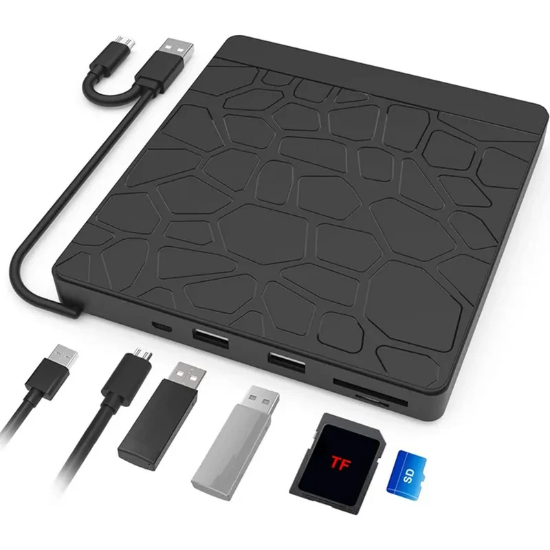 5-in-1 Multi-function External Optical Drive Notebook Computer Recording Machine Plug-in External