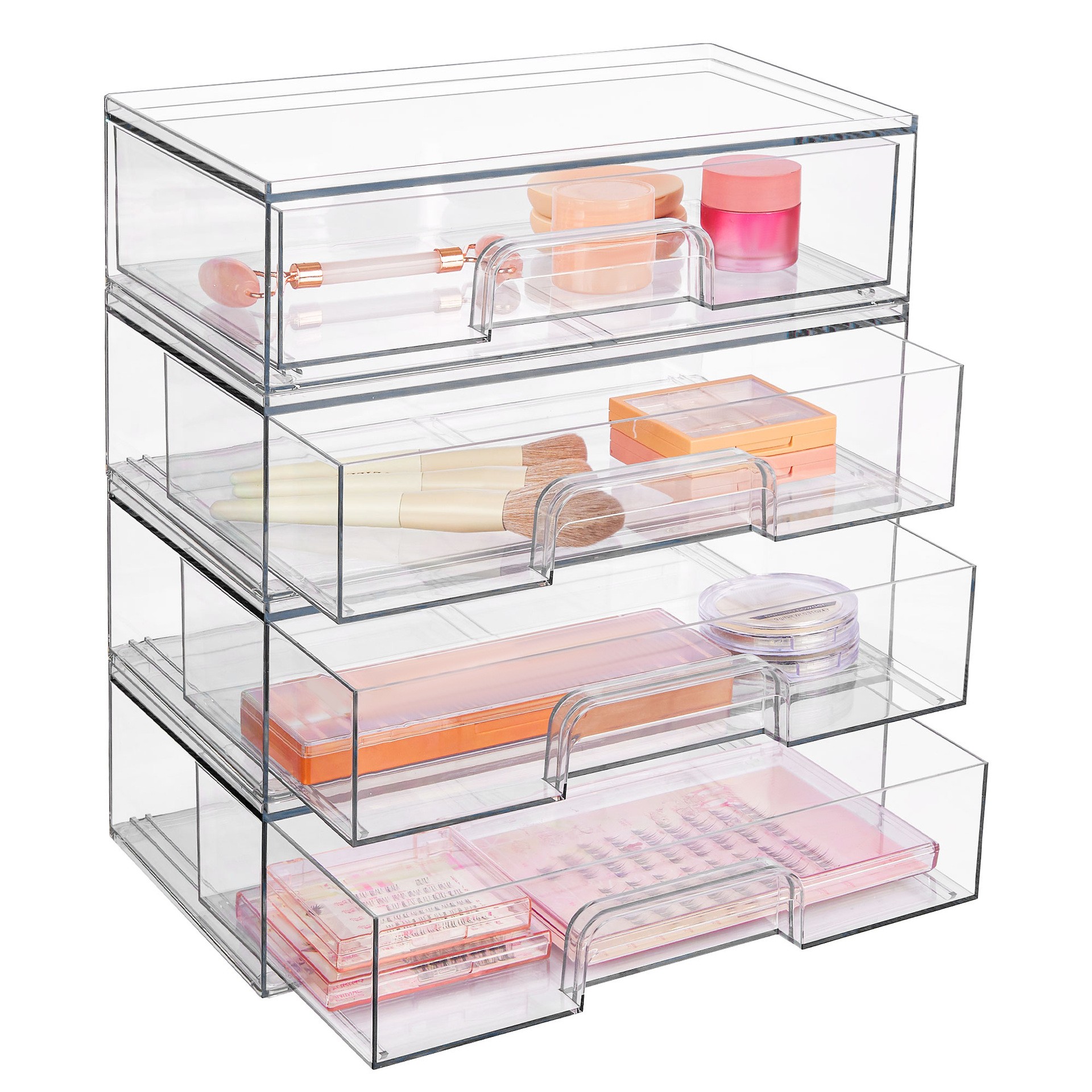 Stackable Containers with Drawers