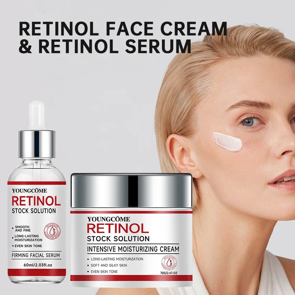 Retinol Face Cream & Essence - Anti-Aging, Whitening, Moisturizing, Smooth Brightening Skin Facial Cream, Travel Package