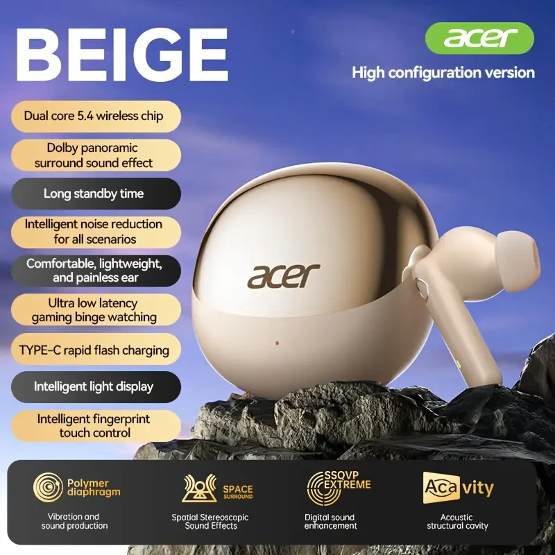 ACER TWS Wireless Headphones  Noise Cancellation