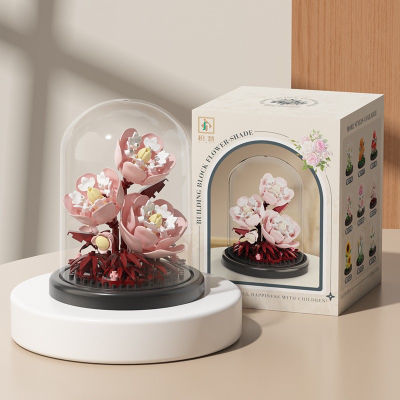Eternal Flower Basket Decoration Rose Bouquet Children Educational Assembly Toy