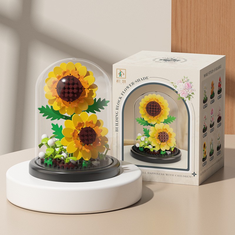 Eternal Flower Basket Decoration Rose Bouquet Children Educational Assembly Toy