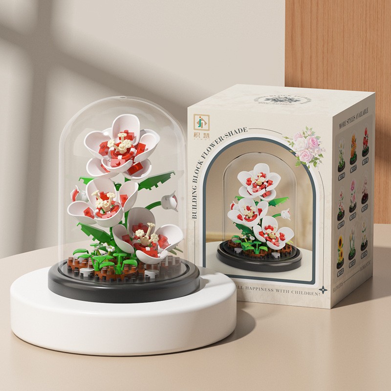 Eternal Flower Basket Decoration Rose Bouquet Children Educational Assembly Toy