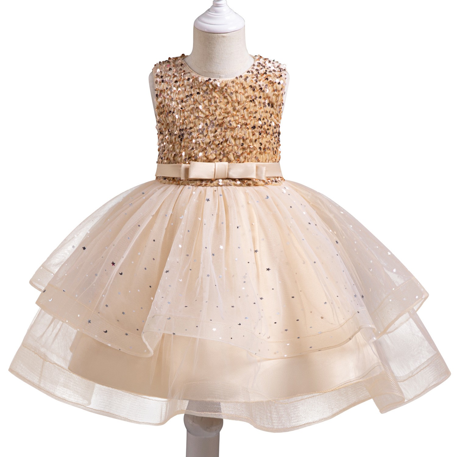 Princess Flower Girl Sequined Pettiskirt Girl Dress