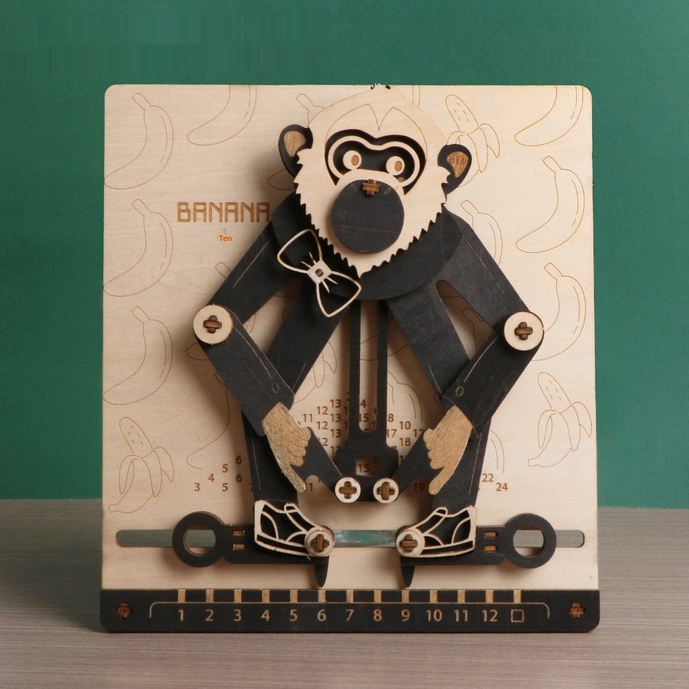 Monkey Wooden Mechanical Model Movable Assembled Children's Educational Toys