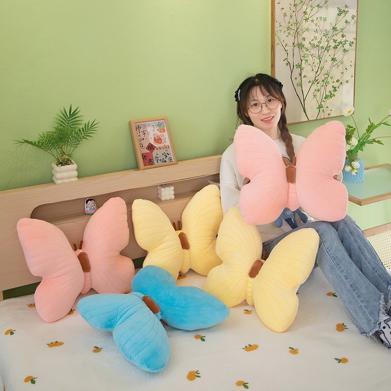 Ins Butterfly Pillow Cushion Plush Toy Blue