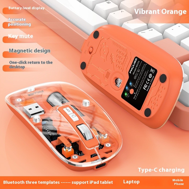 Transparent Wireless Mouse Desktop Computers And Laptop Office Home Mouse