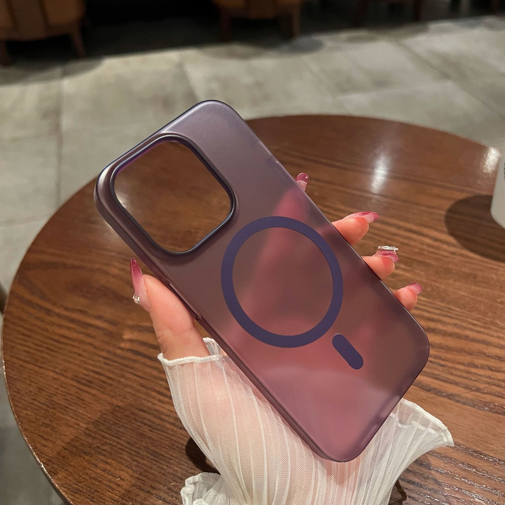 Ice Mist Magnetic Suction Phone Case Ultra-thin PC Translucent