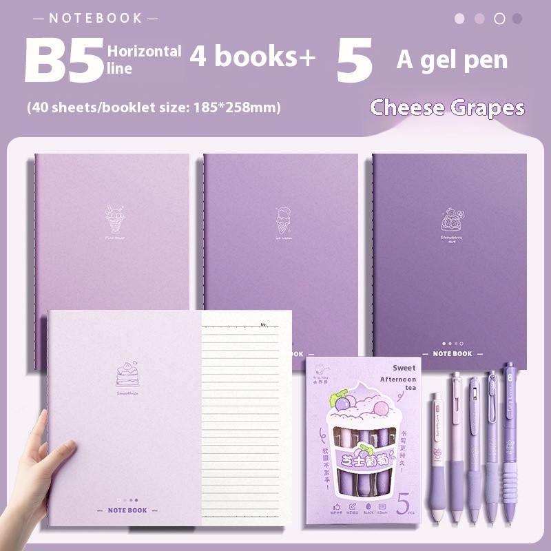 Gradient Color Notebook Student Notepad Homework Learning Registration Book