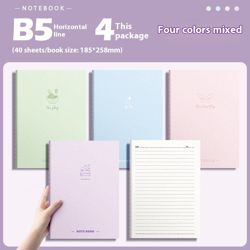 Gradient Color Notebook Student Notepad Homework Learning Registration Book