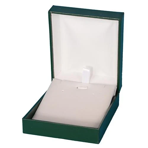 Pendant Box Green Leatherette