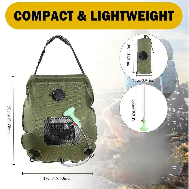 KIPIDA Solar Camping Shower Bag 18.93L