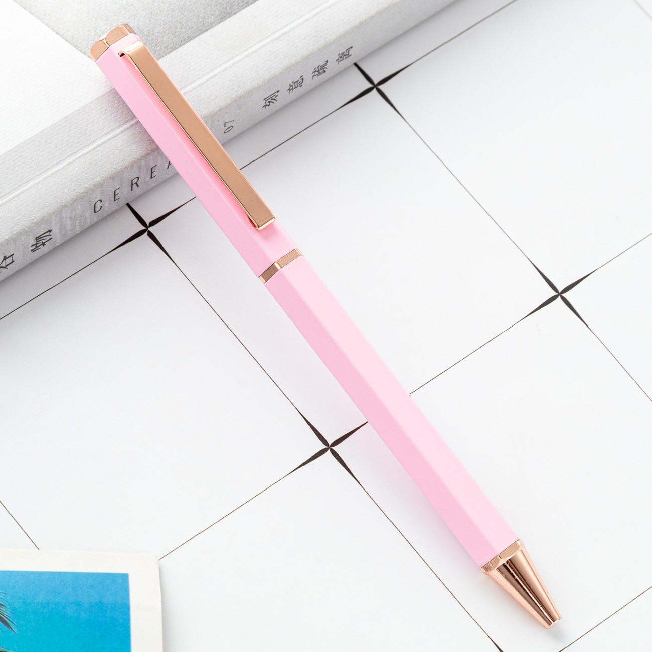 New Simple Six Angle Rod Metal Ball Point Pen