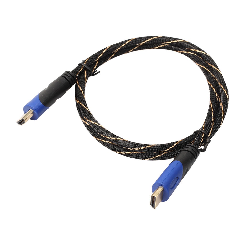 Blue Black Head With Net Black And Golden Style Male To Male Video Cable