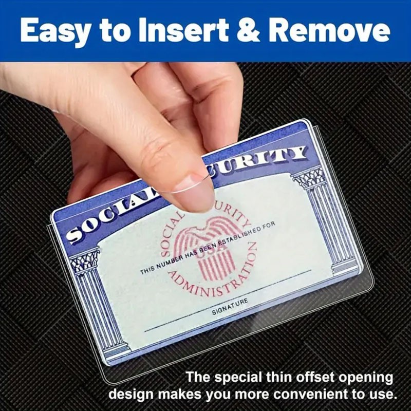 Transparent ID Social Security Card Student Bus Waterproof Cover