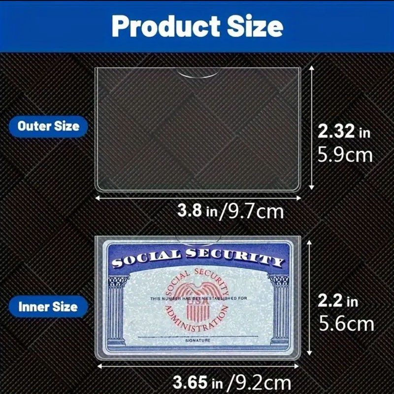 Transparent ID Social Security Card Student Bus Waterproof Cover