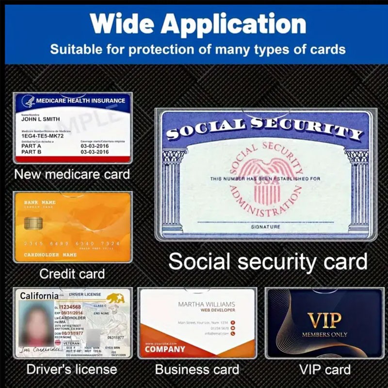 Transparent ID Social Security Card Student Bus Waterproof Cover