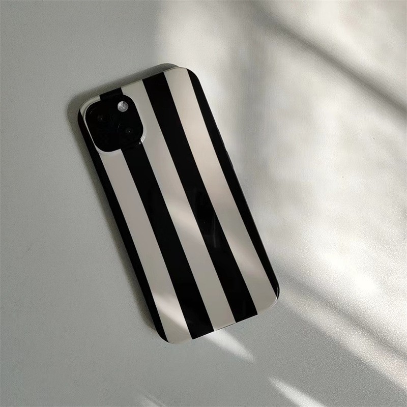Simple Striped Bracket Phone Case Protective Case Silicone Soft Case