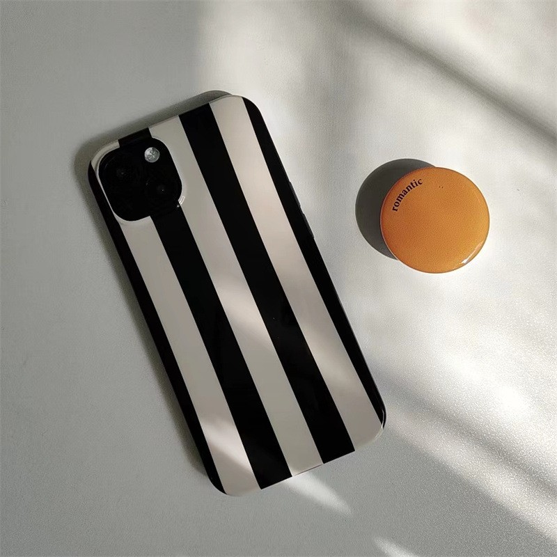 Simple Striped Bracket Phone Case Protective Case Silicone Soft Case