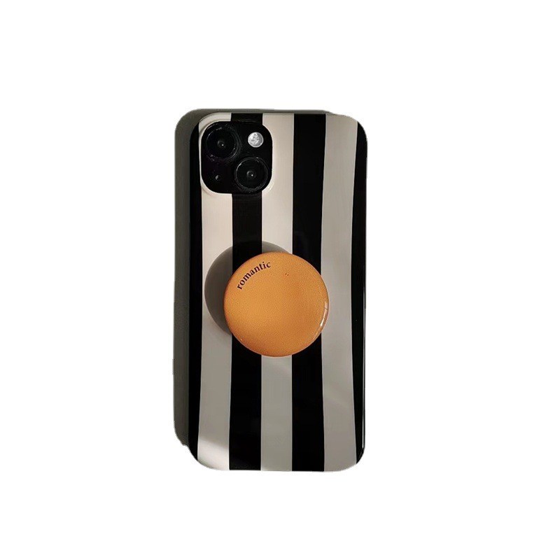 Simple Striped Bracket Phone Case Protective Case Silicone Soft Case