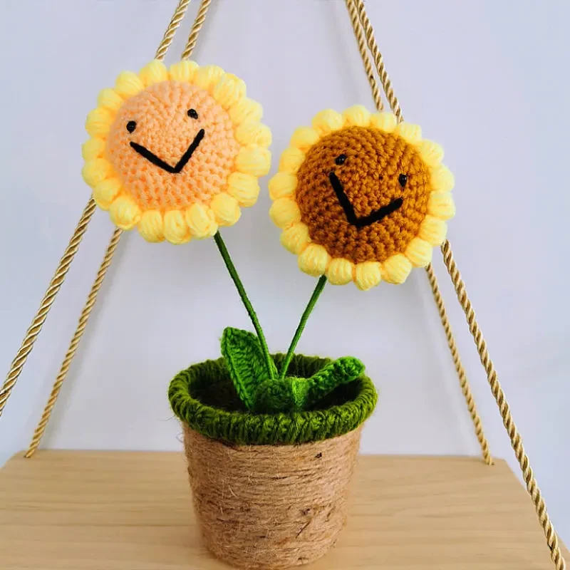 Handmade Sunflower and Rose Plush Plant