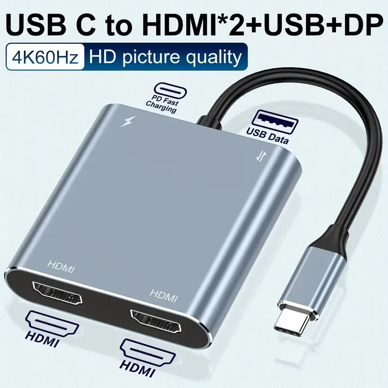 Type-C to Dual HDTV Hub Adapter 4-in-1 MST