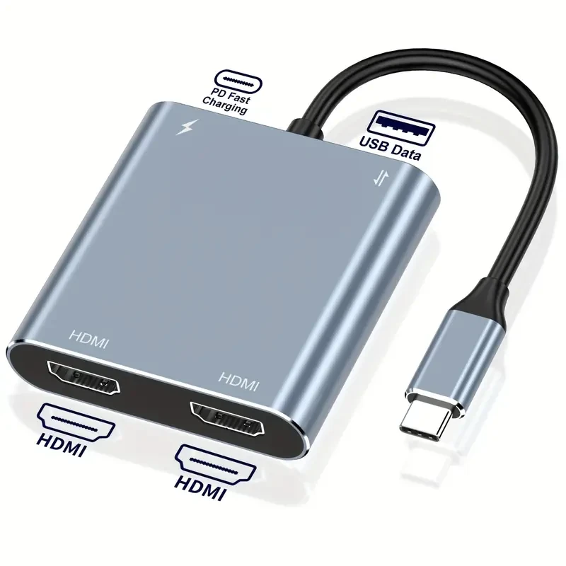 Type-C to Dual HDTV Hub Adapter 4-in-1 MST