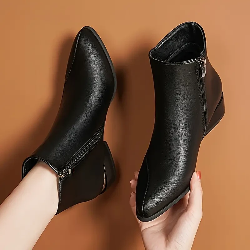 Stylish Low-Heeled Ankle Boots for Women