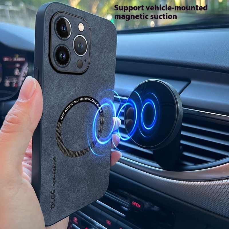 Magnetic Sheepskin All-inclusive Drop-resistant Business Phone Case