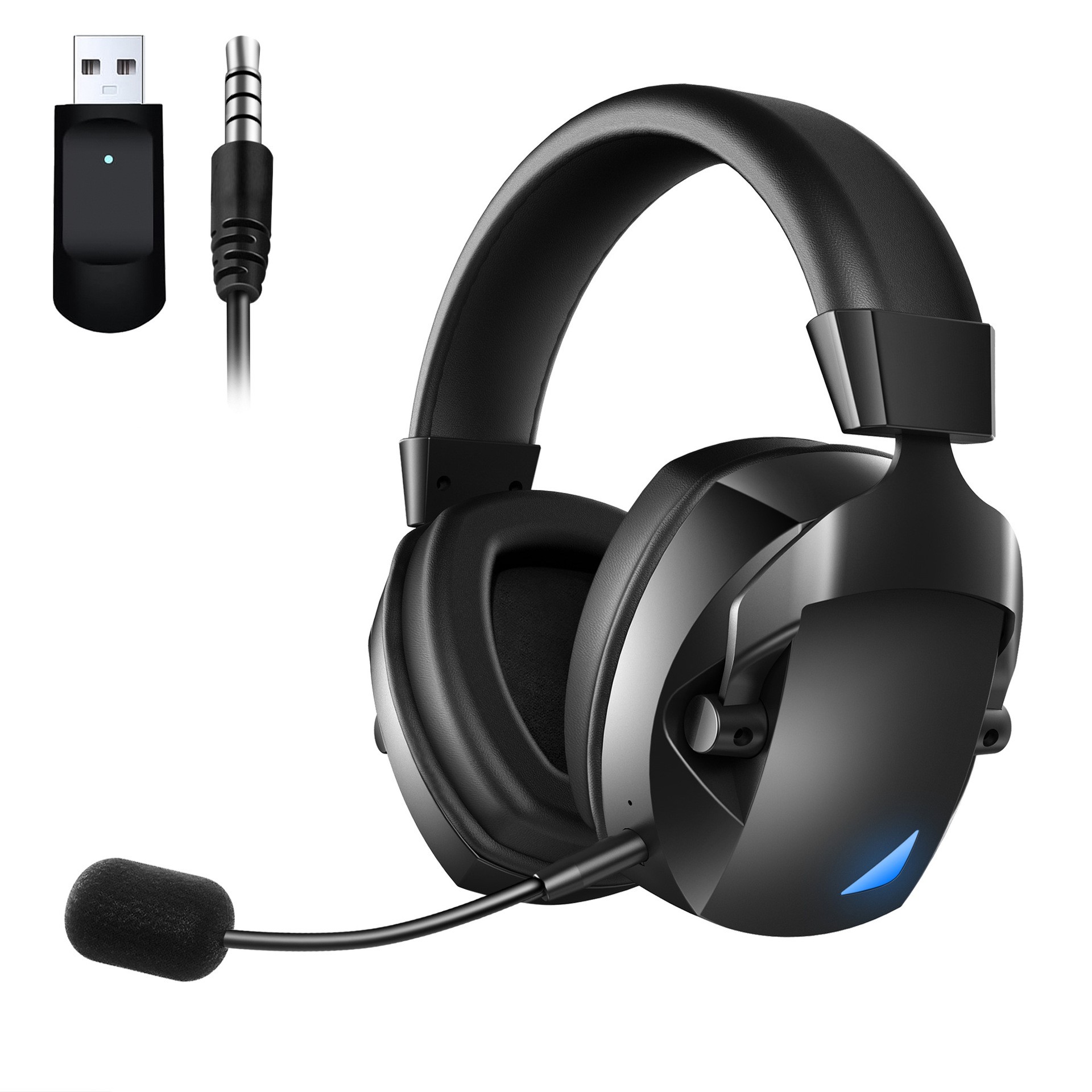 Cross-Border Over-Ear Bluetooth Headphones With Wireless Microphone 2.4G Dual-Mode, For E-Sports, Gaming PCs & PS5