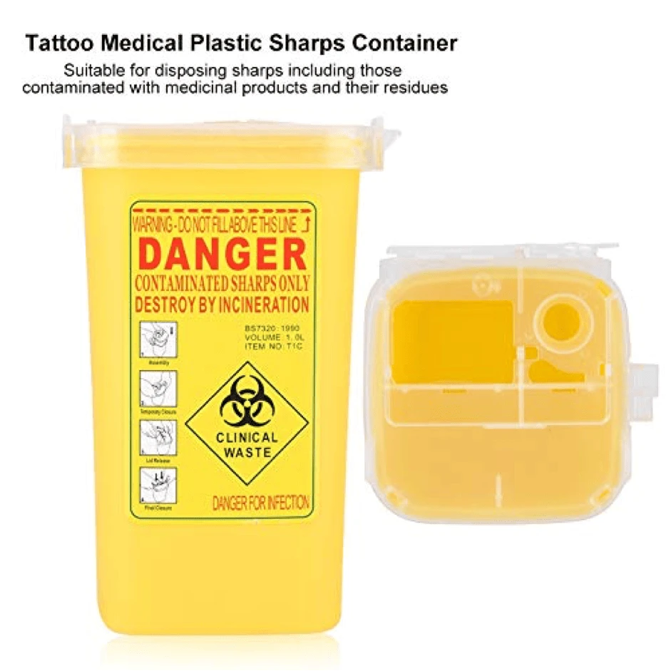 Tattoo Sharps Bin  1 Ltr Capacity