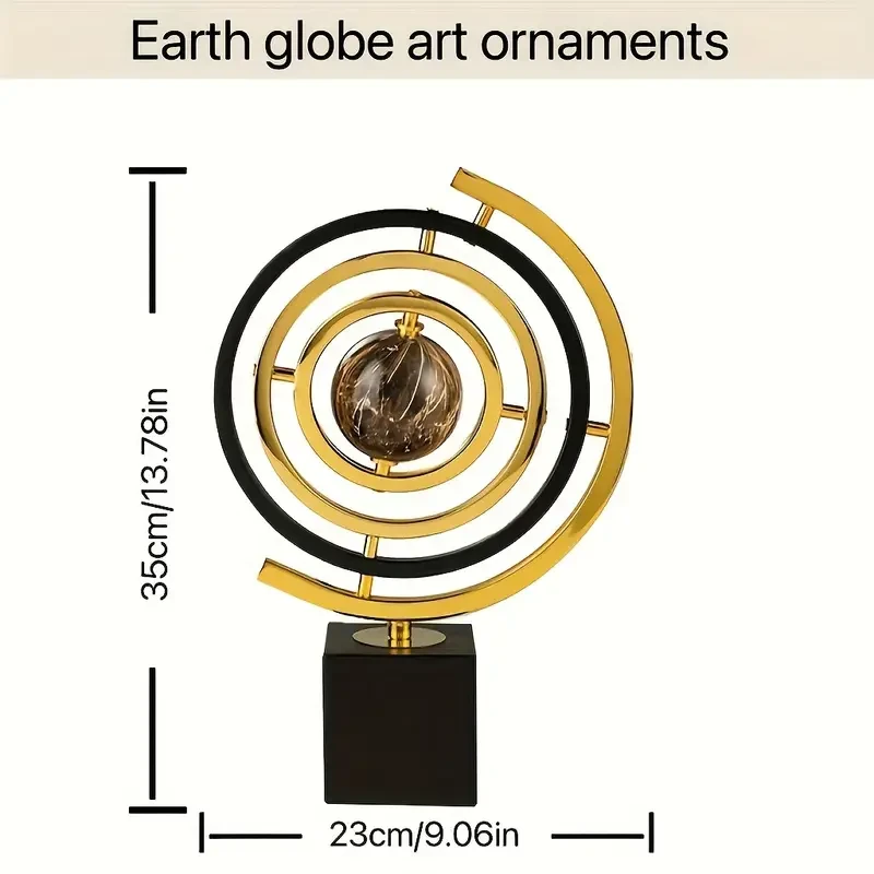 360 Rotating Modern Globe Sculpture