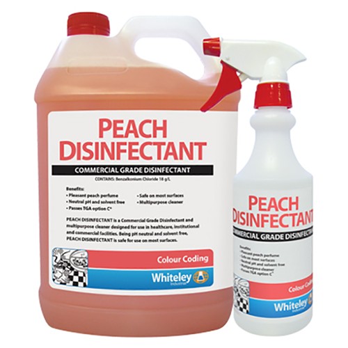 Whiteleys Viraclean Peach Disinfectant  Commercial Grade  5 Litre