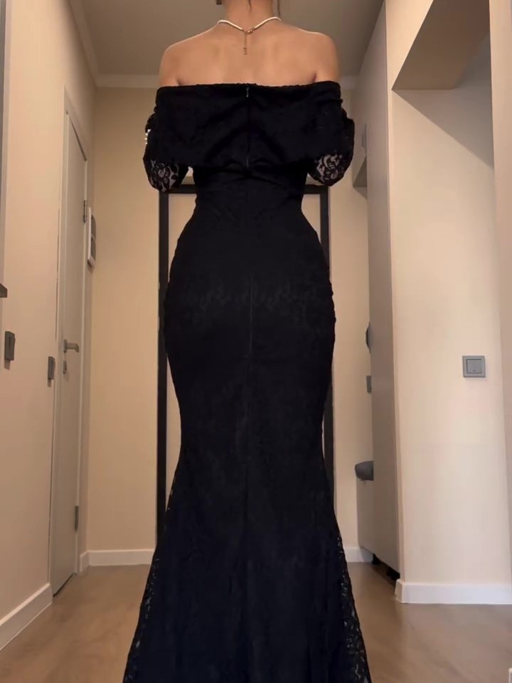 Black Off The Shoulder Mermaid Dress