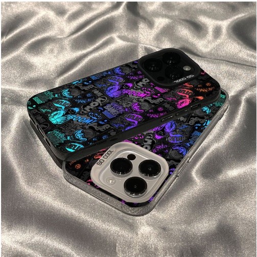 Colorful Silver Cool Graffiti Plastic Mobile Phone Shell