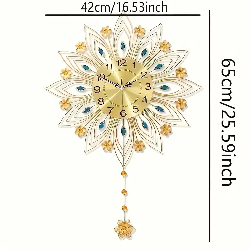 Elegant Sunflower Metal Wall Clock
