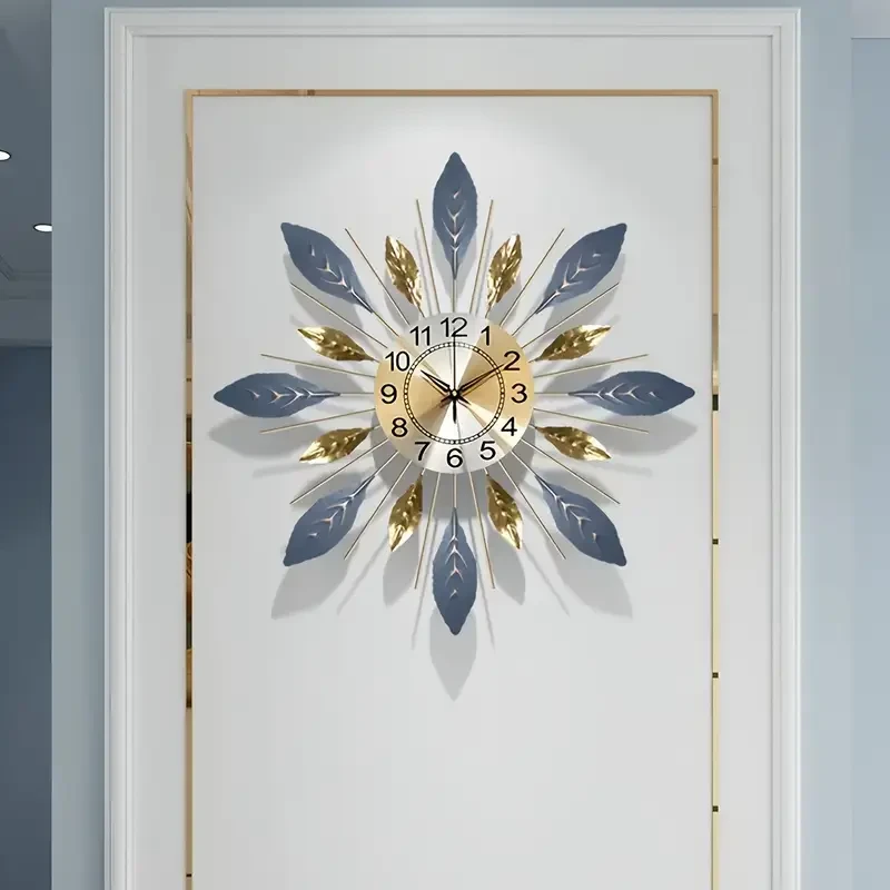 Elegant Leaf Design Wall Clock