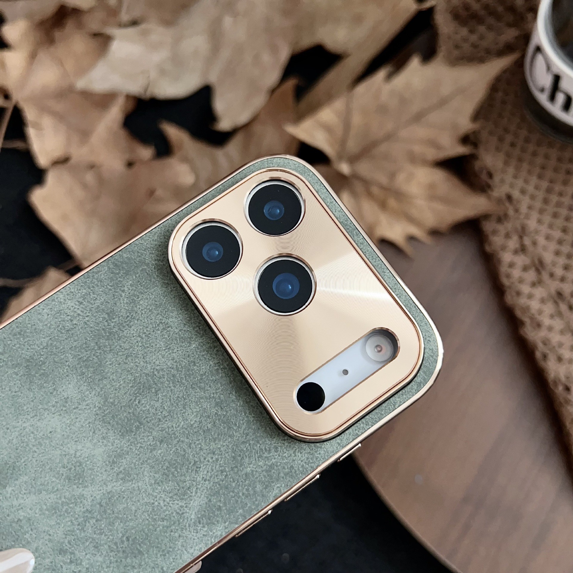 Phone Case Electroplated Metal Fine Hole Lens Protective Cover