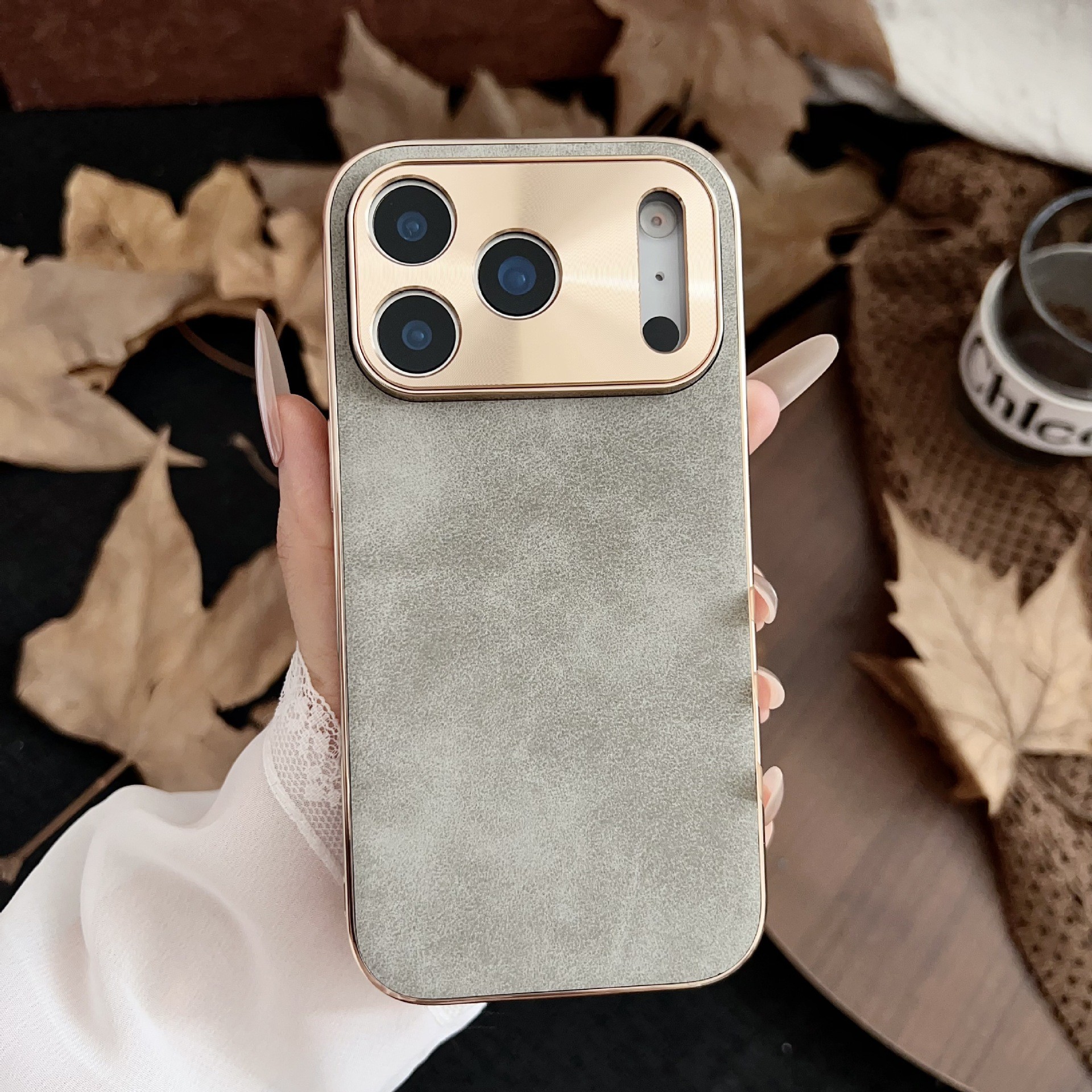 Phone Case Electroplated Metal Fine Hole Lens Protective Cover