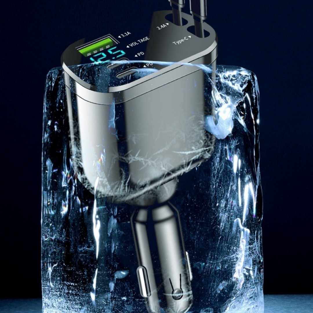 Cigarette Lighter Folding Double Flexible Wire Car Charger