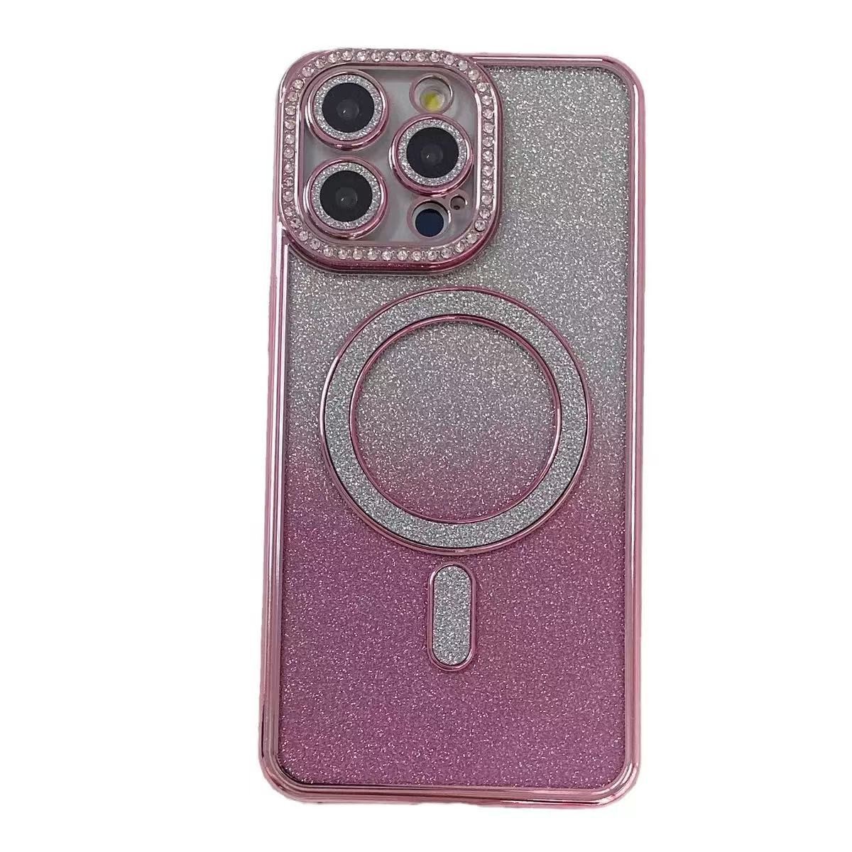 Rhinestone Glitter Magnetic Phone Case All-inclusive Drop-resistant Protective Cover