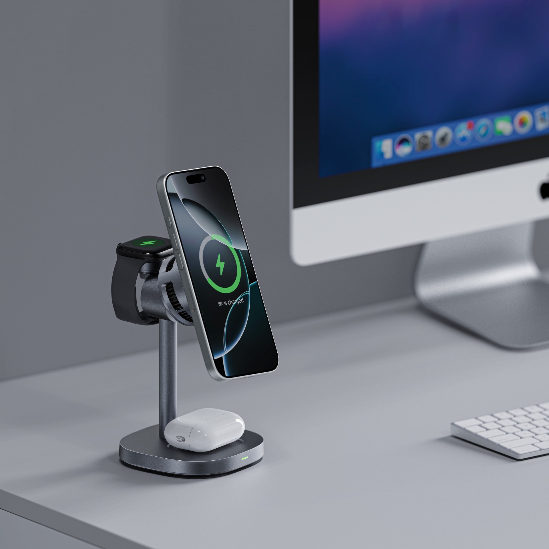 Semiconductor Three-in-one Magnetic Fast Charging Desktop Charging Bracket